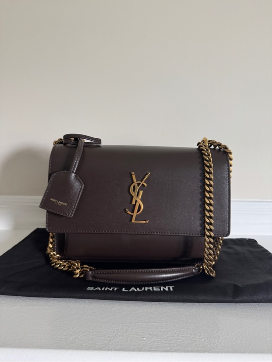 Saint Laurent Handbags - Saint Laurent Dark Chocolate Medium Sunset Bag